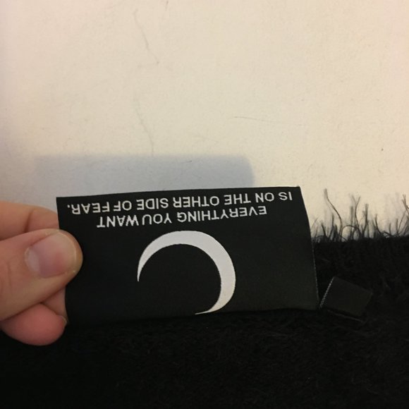 ❌sold❌Killstar Black Fuzzy Peekaboo Crop Sweater - Picture 7 of 11